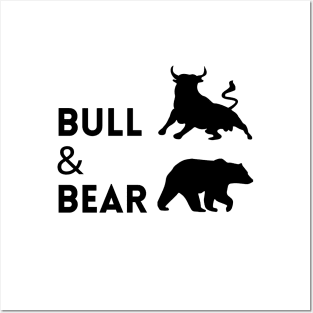 The Bull & The Bear Artwork 1 (Black) Posters and Art